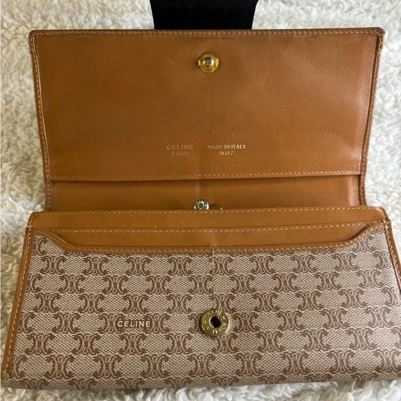 Celine Macadam Monogram Flap Kisslock Long Wallet Purse in EUC - Picture 3 of 15